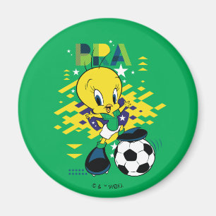 Imán Gráfico de fútbol del equipo de Brasil con TWEETY™