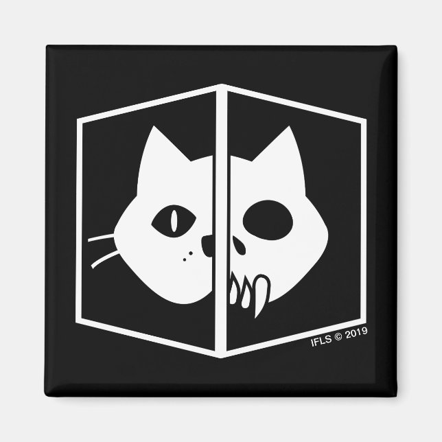 Imán Gráfico de Gato Schrödinger (Frente)