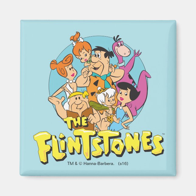 Imán Gráfico de la familia Flintstones and Rubbles (Frente)