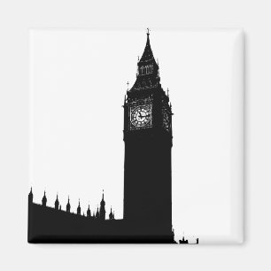 Imán Gráfico de la silueta de Big Ben Londres