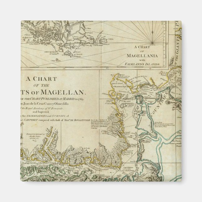 Imán Gráfico De Los Estrechos De Magallanes (Frente)