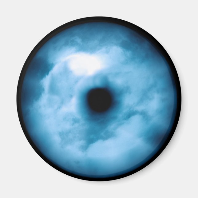 Imán Gráfico de ojos nublados azul claro (Frente)