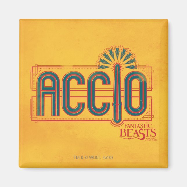 Imán Gráfico de ortografía de Red Art Deco ACCIO™ (Frente)