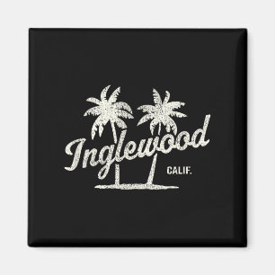 Imán Gráfico de palmeras de los 70 de Inglewood Califor