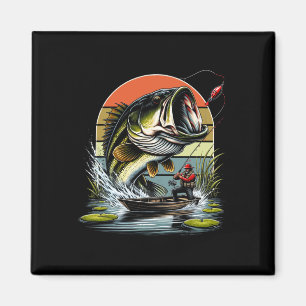 Imán Gráfico de pesca Lubina de boca grande