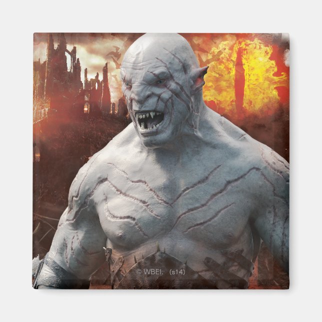 Imán Gráfico de silueta de Azog & Orcs (Frente)