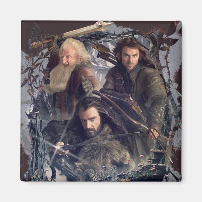 Imán Gráfico de Thorin, Kili y Balin (Frente)