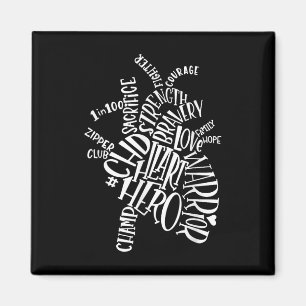 Imán Gráfico de tipografía de guerrero del corazón del