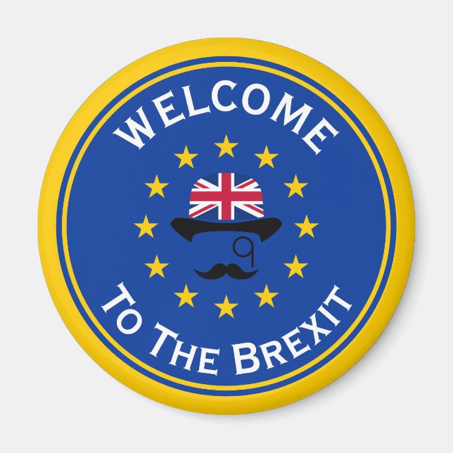 Imán Gráfico del Brexit de la Unión Europea, amarillo a (Frente)