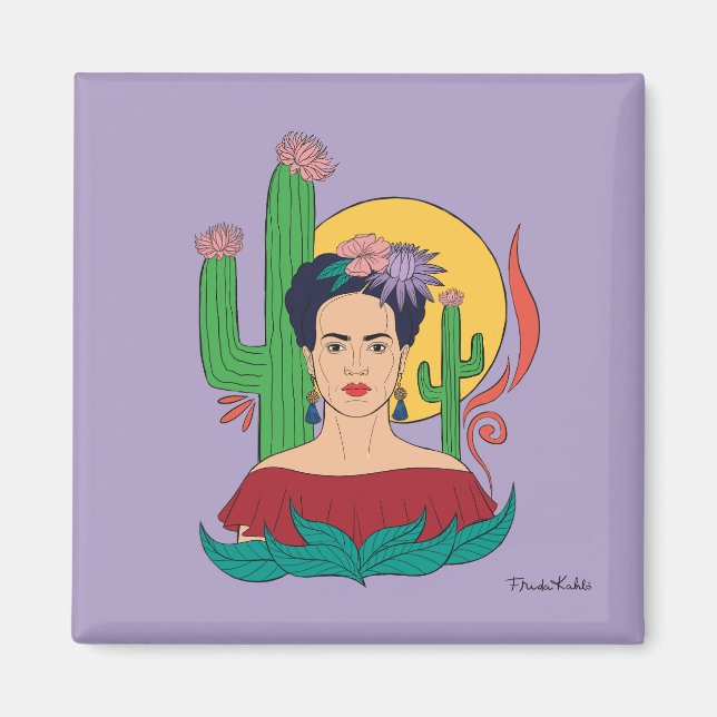 Imán Gráfico del desierto de Frida Kahlo (Frente)