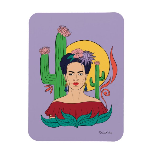 Imán Gráfico del desierto de Frida Kahlo (Vertical)