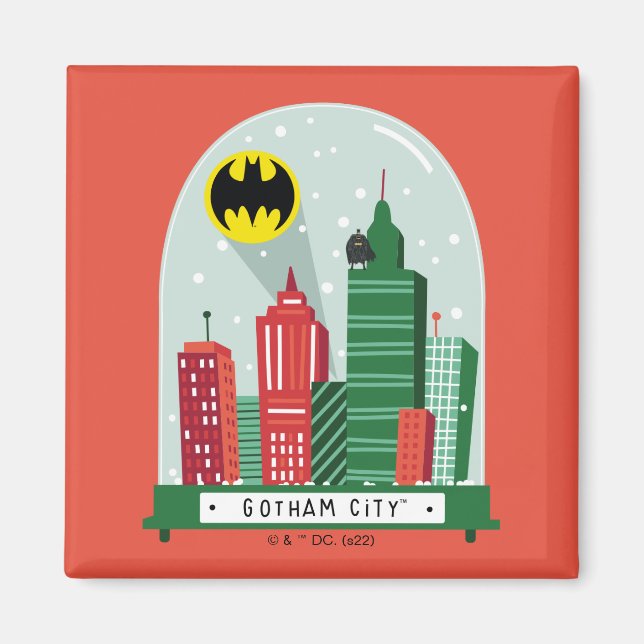 Imán Gráfico del globo de nieve Batman Gotham City™ (Frente)