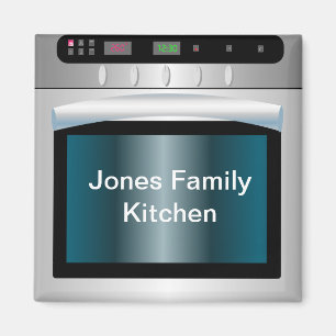 Imán Gráfico del horno con el texto personalizado