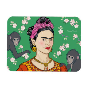 Imán Gráfico del mono Frida Kahlo