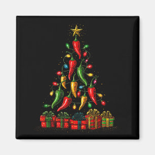 Imán Gráfico divertido de árbol de Navidad con pimiento