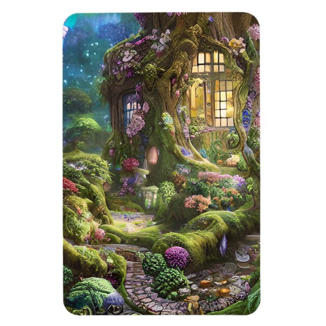 Imán Gráfico forestal de las islas Fairyland (Vertical)