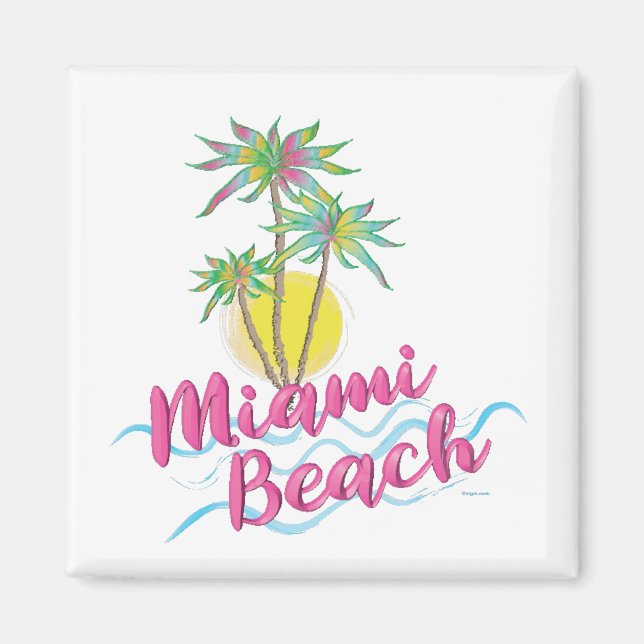 Imán Gráfico Guay Pink-Miami-Beach-Florida (Frente)