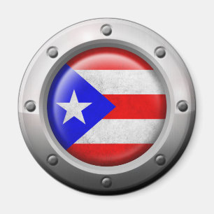 Imán Gráfico industrial de acero de bandera puertorriqu
