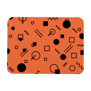 Imán gráfico Memphis naranja, divertido, de moda y geom