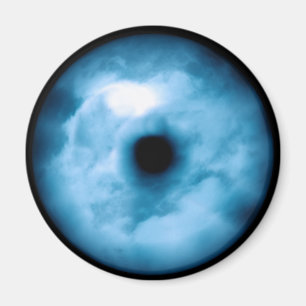 Imán Gráfico nublado azul claro del ojo