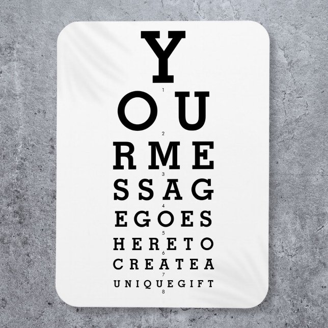 Imán Gráfico óptico Cree su propio mensaje (Optician Chart Create Your Own Message Magnet)