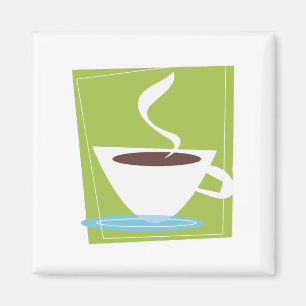 Imán gráfico retro de la taza de 50s Coffe