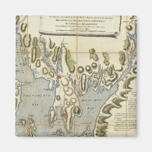 Imán Gráfico topográfico de la bahía de Narraganset