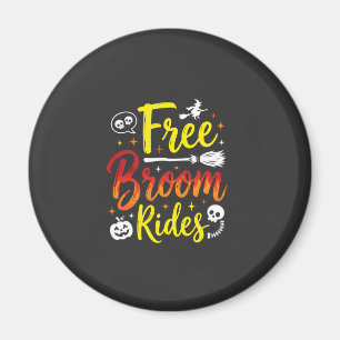 Imán Gráficos de Bruja con Escobas Gratis de Halloween