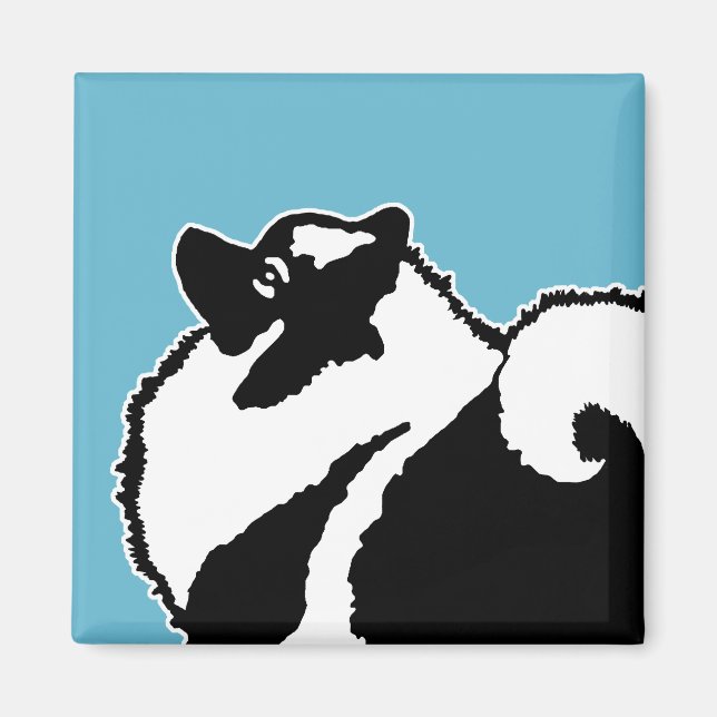 Imán Gráficos de Keeshond - Arte de perro original lind (Frente)