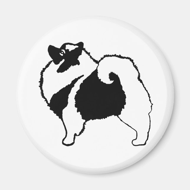 Imán Gráficos de Keeshond - Arte de perro original lind (Frente)