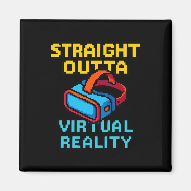Imán Gráficos de Realidad Virtual de Arte de Pixel Retr (Frente)