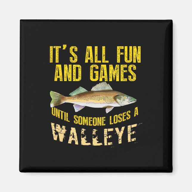 Imán Gráficos divertidos de Walleye pescando pescado de (Frente)