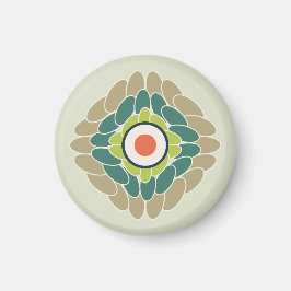 Imán Grafische grüne Blattrosette in Wasabi und Khaki