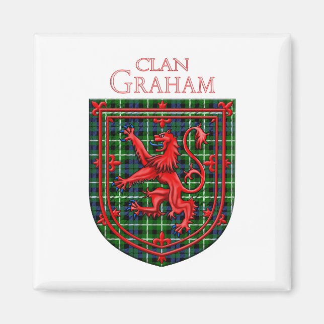 Imán Graham Tartan Scottish Plaid Lion Rampant (Frente)