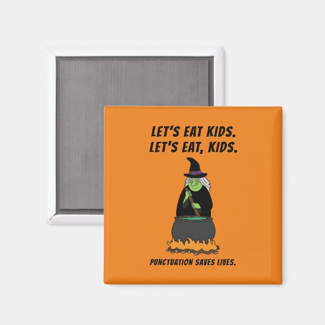 Imán Gramática divertida de Halloween Bruja Guay profes (Anverso/Reverso)