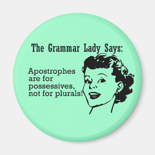 Imán Grammar Lady Apostrophes Magnets