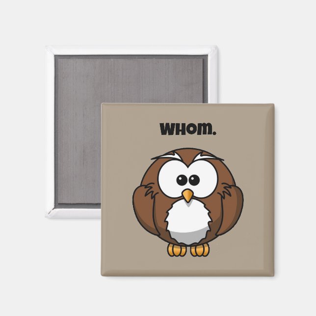 Imán Grammar Owl Personalizado gracioso para escritores (Anverso/Reverso)