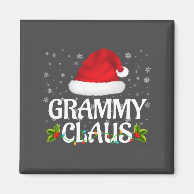 Imán Grammy Claus Christmas Lights Santa Pajama Family  (Frente)