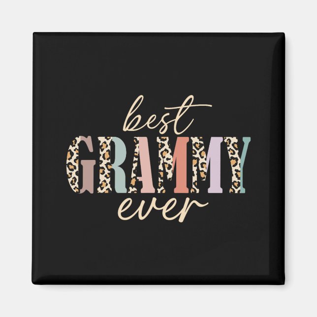 Imán Grammy Ever Leopard Grandma Día de la Madre (Frente)