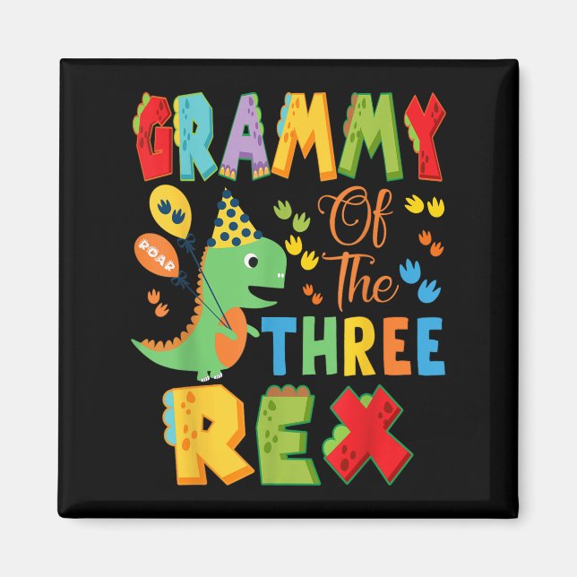 Imán Grammy Of The Three Rex 3Natal Boy Dinosaur (Frente)