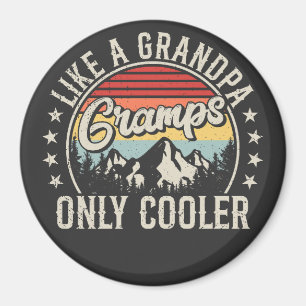 Imán Gramps Like a Grandpa Only Cooler Retro Circle