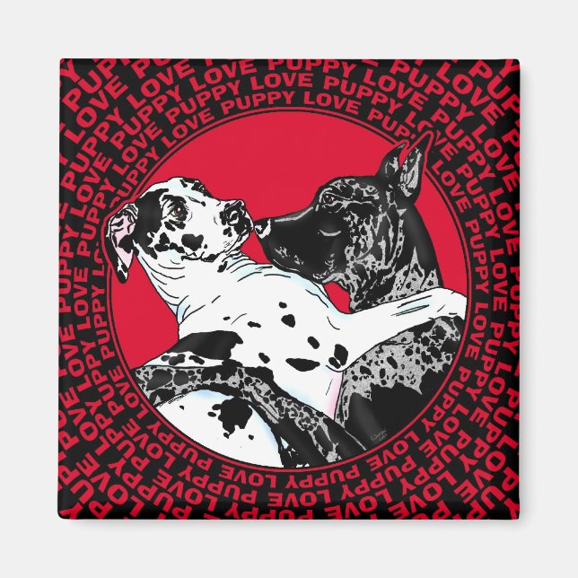 Imán Gran Amor de Cachorro Dane (Frente)