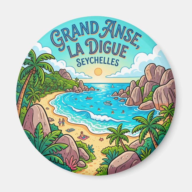 Imán Gran Anse, La Digue Seychelles (Frente)