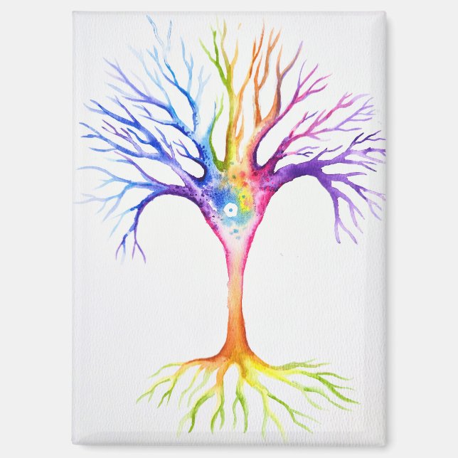 Imán Gran árbol neuronal colorido (Anverso)