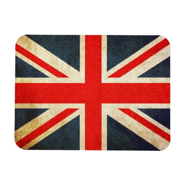Imán Gran Bandera Británica en Grunge (Horizontal)