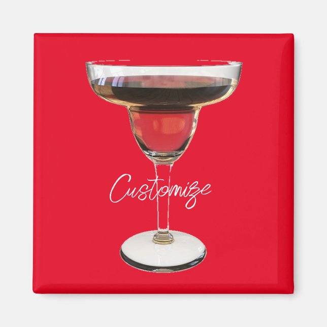 Imán Gran bebida de cóctel Margarita Roja Thunder_Cove (Frente)