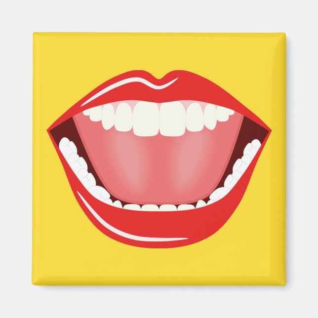 Imán Gran boca Humor Guay Funny Square Magnet (Frente)