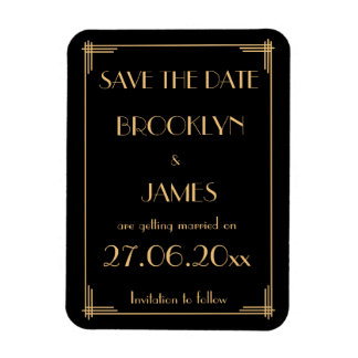 Imán Gran Boda De Gatsby Art Deco Ahorra La Fecha Magne