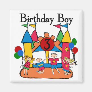 Imán Gran Bonza Boy 3 cumpleaños camisetas y regalos de