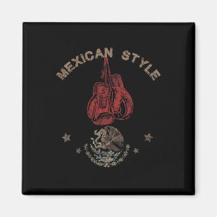 Imán Gran Boxeador de Boxeo con Estilo Vintage Mexicano
